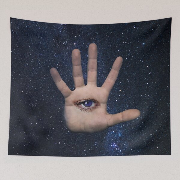 Item preview, Hand with a surreal eye  in outer space  designed and sold by Yasmine khalifa.