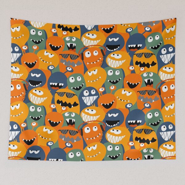 Item preview, monster fun - orange, green, blue designed and sold by kobyakov.