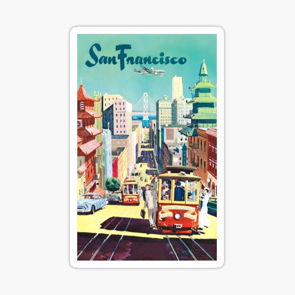 San Francisco - Vintage Travel Poster Sticker
