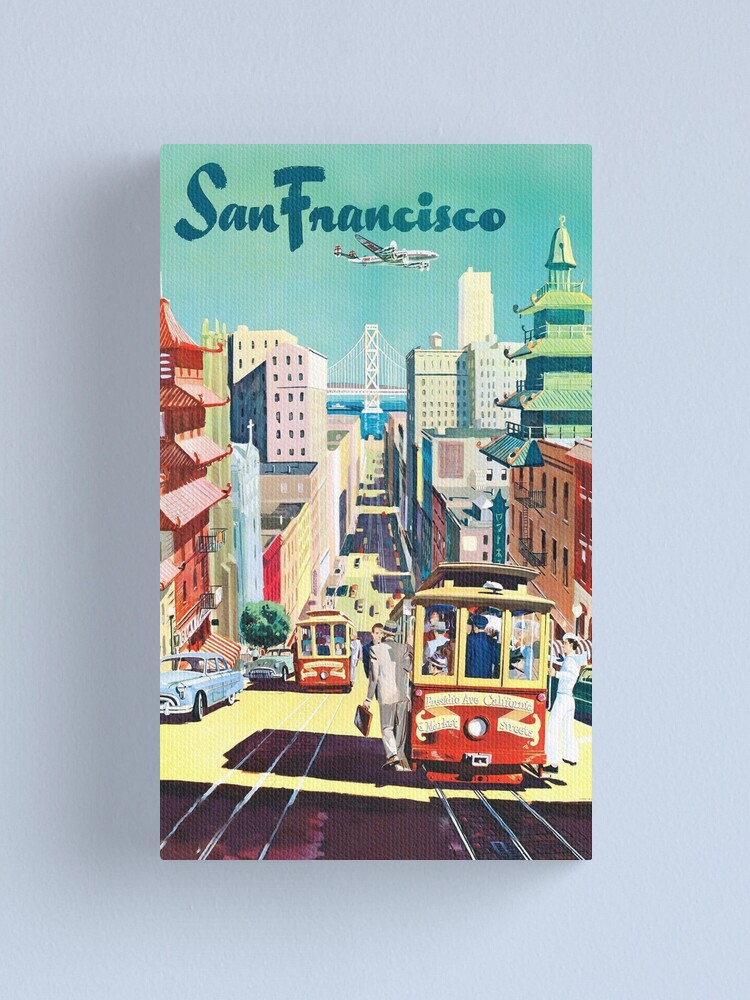 Alternate view of San Francisco - Vintage Travel Poster Canvas Print
