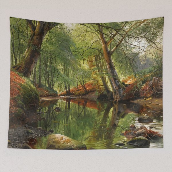 Item preview, A Woodland Stream | Peder Mønsted | 1895 Danish Nature Art designed and sold by CJET.