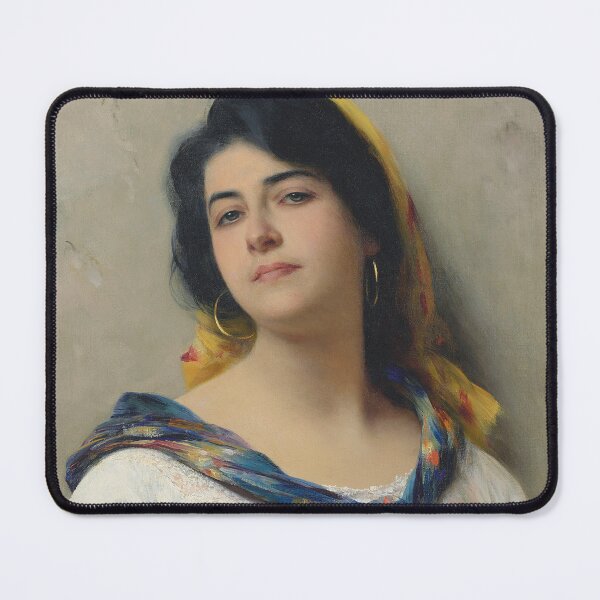 Item preview, A Young Beauty | Eugen von Blaas | 1908 Italian Art designed and sold by CJET.