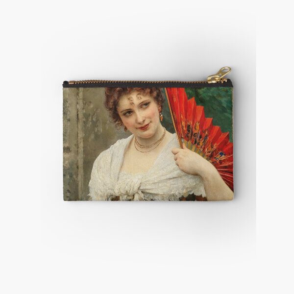 Item preview, A Young Lady with a Red Fan | Eugen von Blaas | 1897 Italian Art designed and sold by CJET.