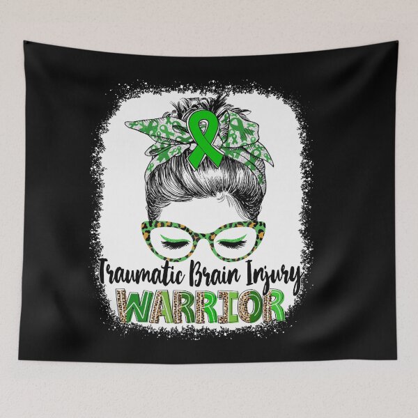 Item preview, Messy Bun Leopard Traumatic Brain Injury Warrior designed and sold by rechardtee.