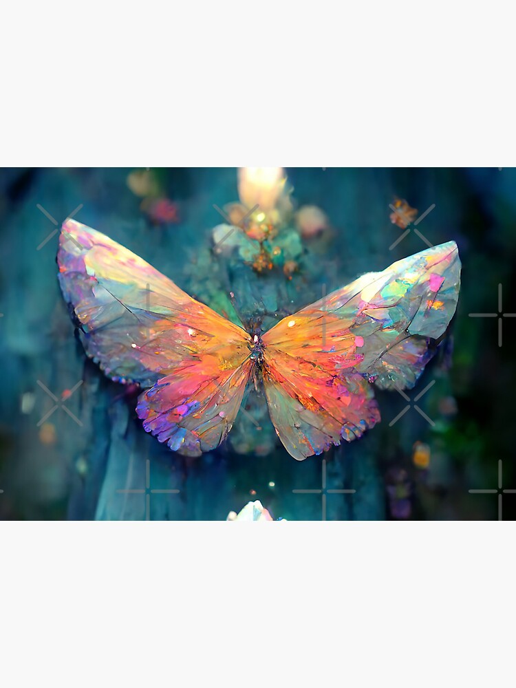 Rainbow Crystal Butterfly Lover Room Decor Rainbow Waterfall Abstract Art Print by PrincessArtwork