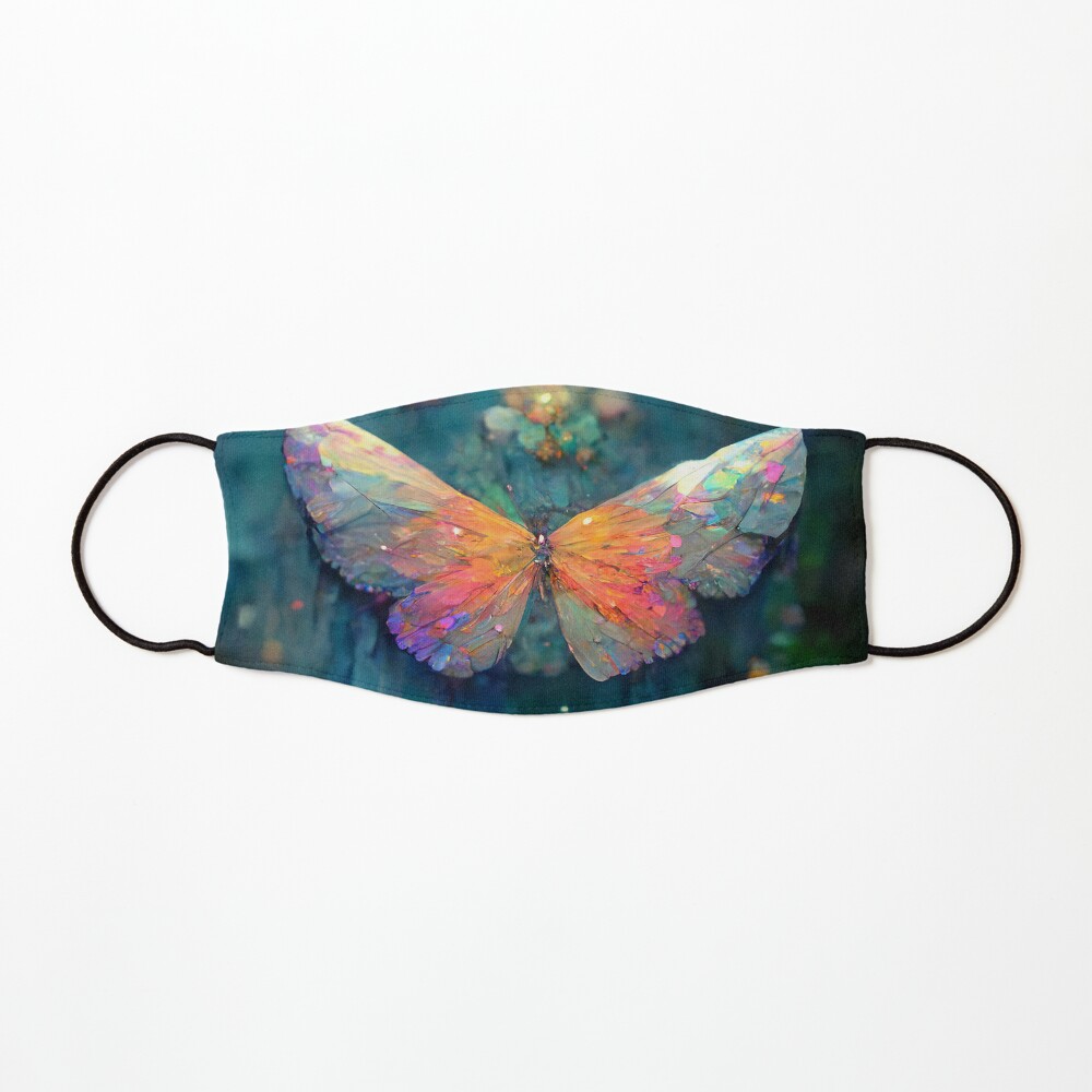 Rainbow Crystal Butterfly Lover Room Decor Rainbow Waterfall Abstract Art Print Mask
