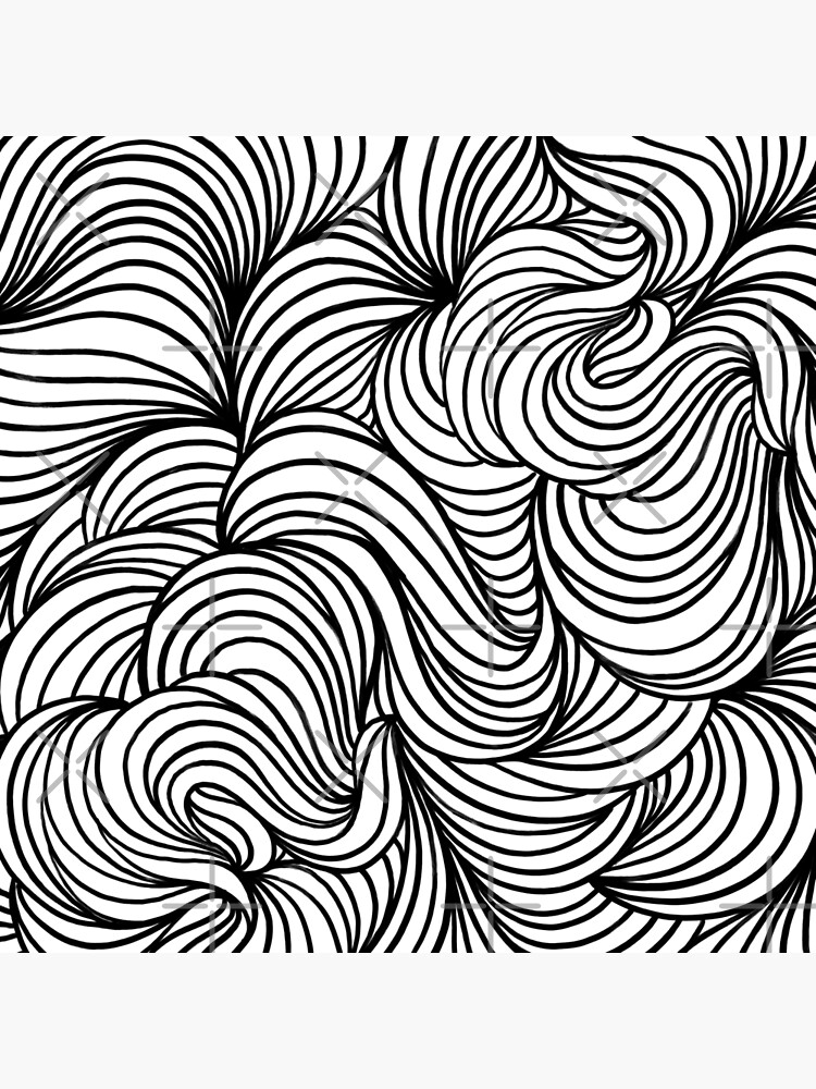 Black & White Wavy Pattern by nykiway