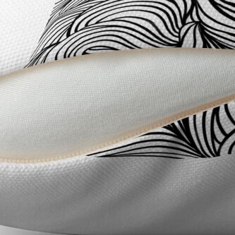 Alternate view of Black & White Wavy Pattern Throw Pillow
