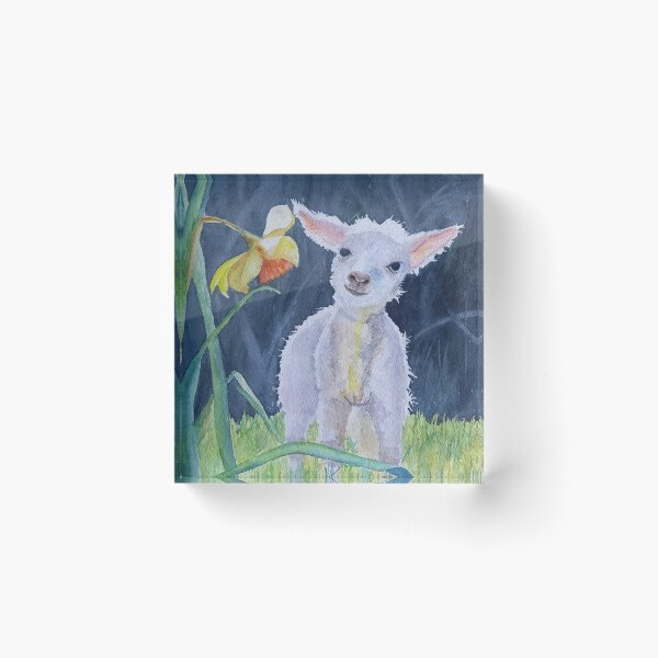 Item preview, Spring Lamb with Daffodil, Watercolour Spring Lamb designed and sold by AngelaHart1.