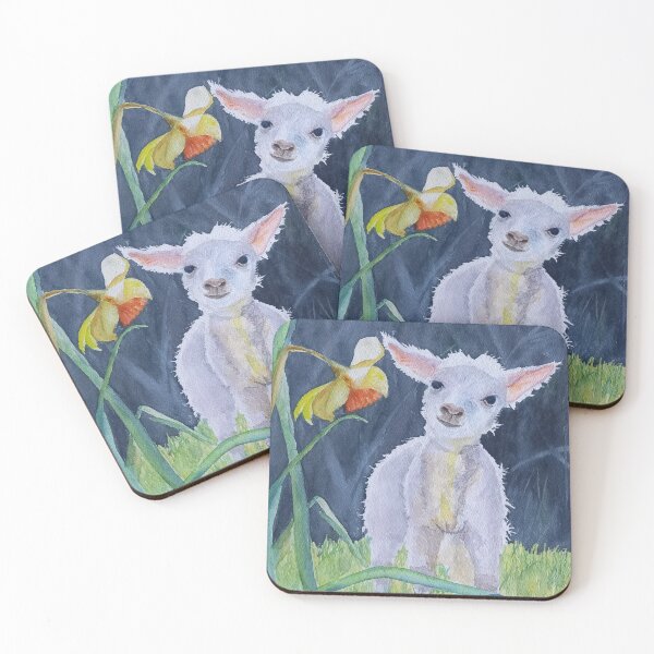 Item preview, Spring Lamb with Daffodil, Watercolour Spring Lamb designed and sold by AngelaHart1.