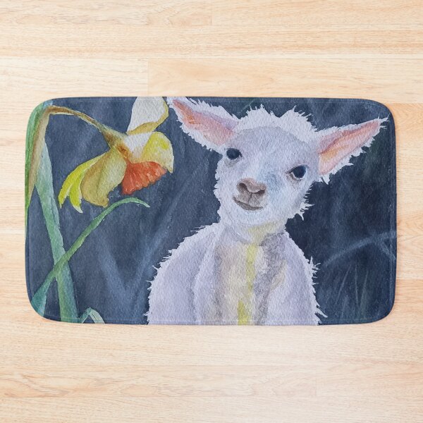 Item preview, Spring Lamb with Daffodil, Watercolour Spring Lamb designed and sold by AngelaHart1.