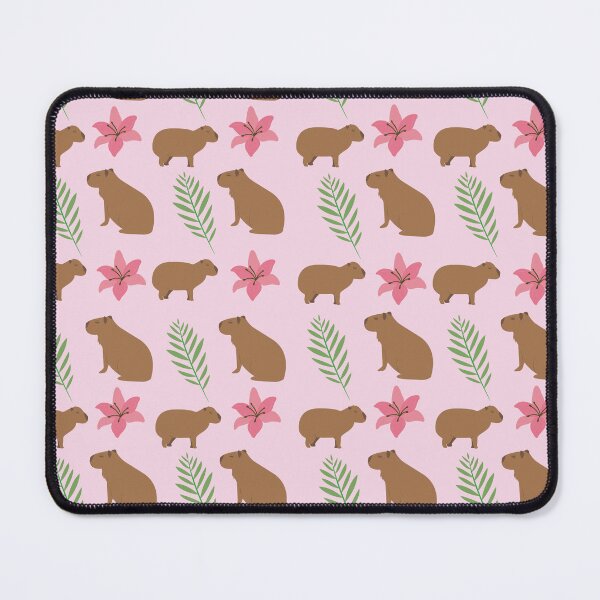 Item preview, Capybaras with leaves and flowers pink designed and sold by ArlacV.