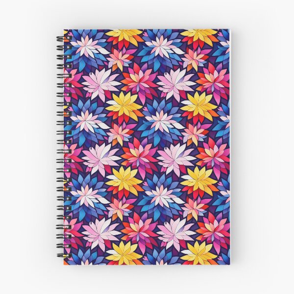 Item preview, Patrón floral de dalia multicolor sobre fondo azul designed and sold by DesArtStudio.