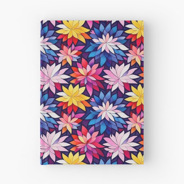 Item preview, Multi-color Dahlia Floral Pattern on Blue Background  designed and sold by DesArtStudio.