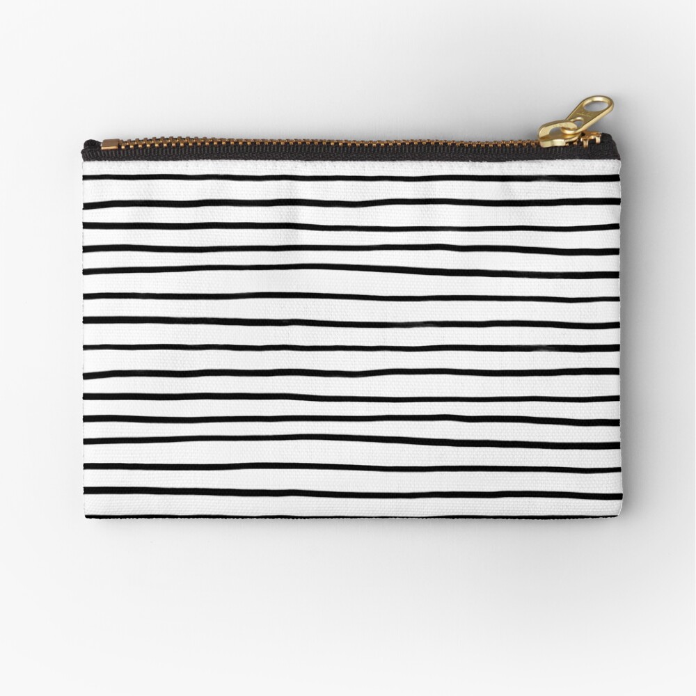 Black & White Stripes Zipper Pouch