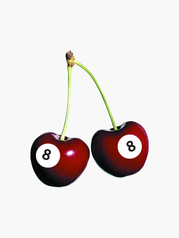 Aesthetic 8-Ball Cherries  Sticker for Sale by cloudvity