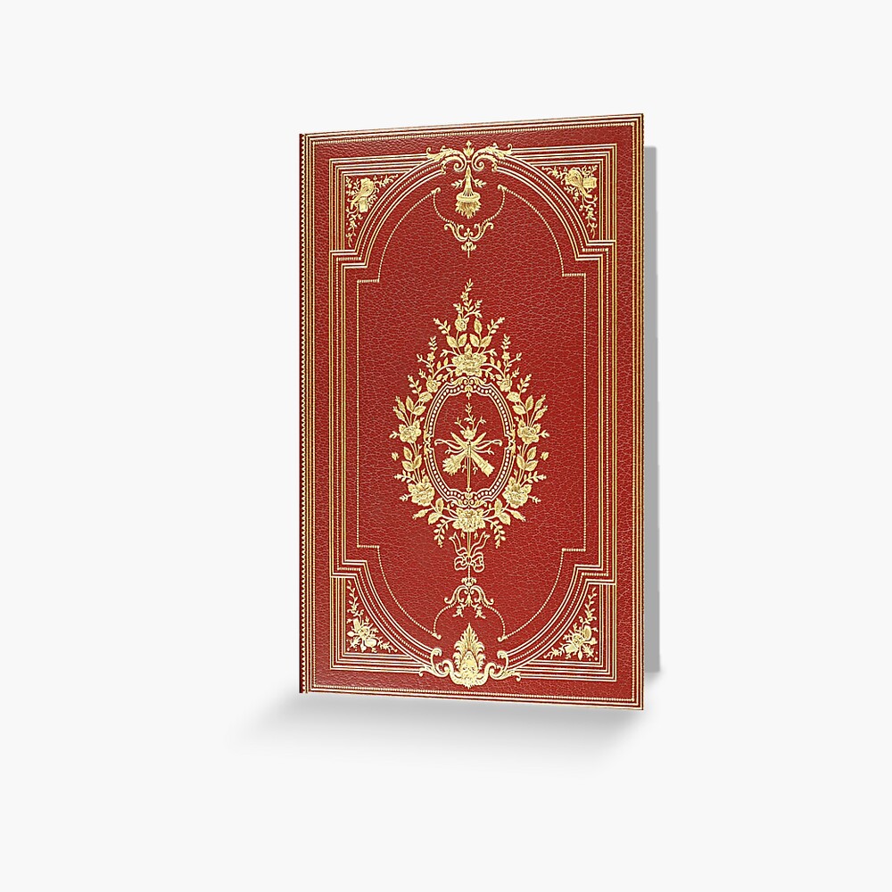 vintage Italian Red Leather Distressed Book Cover Emboss Medallion –  Designer Unique Finds