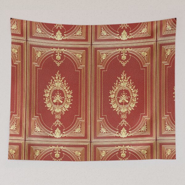 Item preview, Red leather book cover with complex traditional gold inlay design  designed and sold by coverinlove.