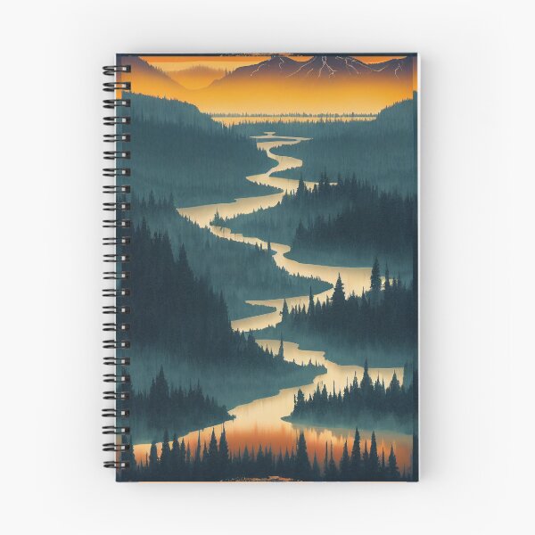 Item preview, River in the forest, sunset designed and sold by Imaginalism.