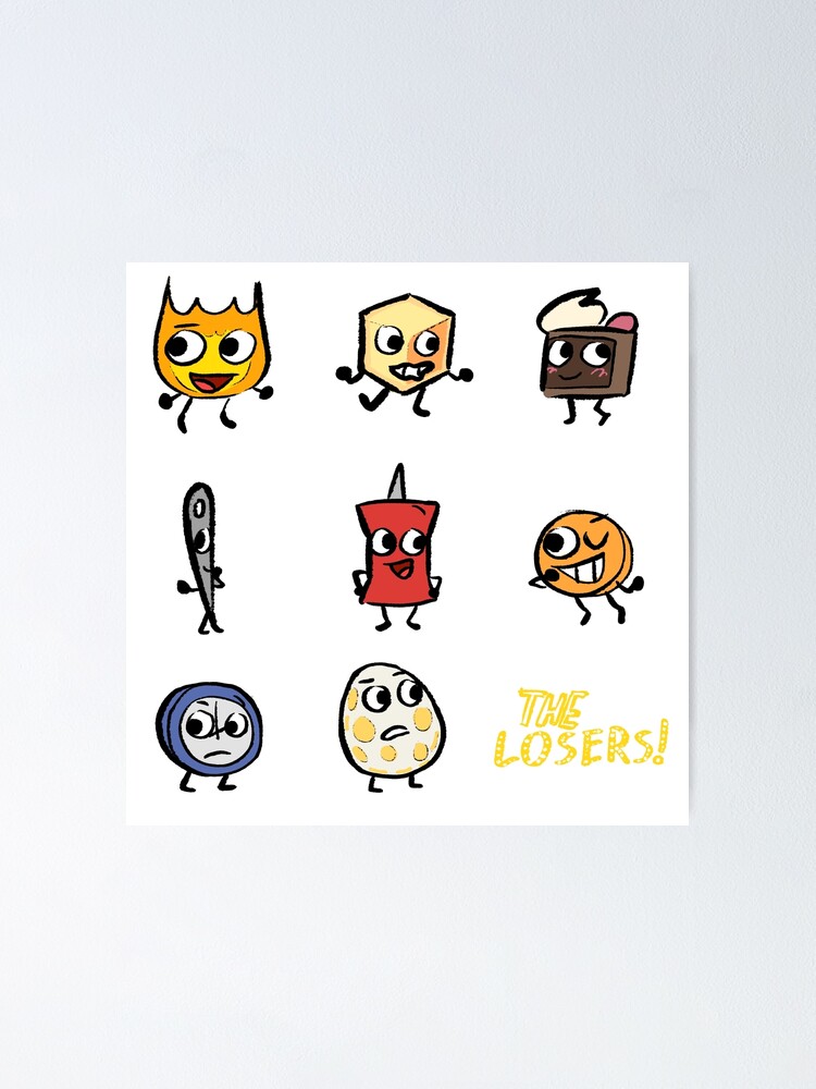 BFDI Inanimate Insanity All Characters (Rainbow) Poster for Sale by  MsBonnie