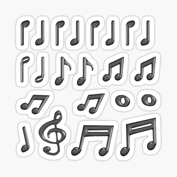 Black Music Note Sticker Pack of 22