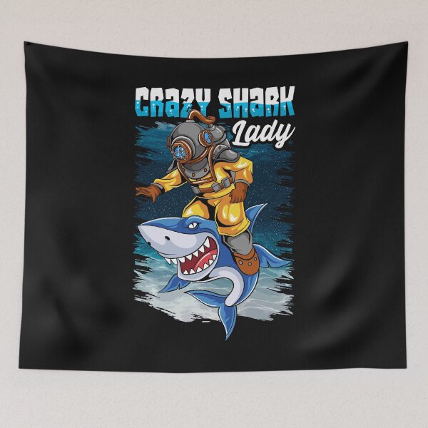 Item preview, CRAZY SHARK LADY designed and sold by woormle.