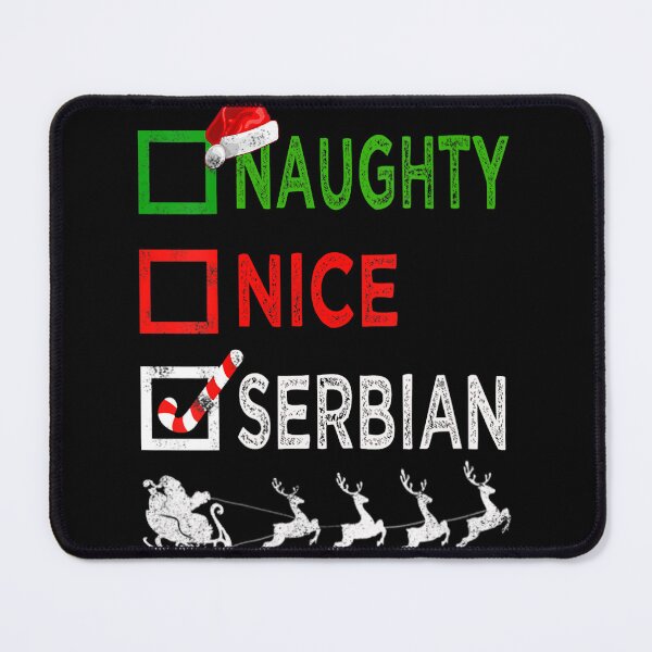 Item preview, Womens Naughty Nice Serbian Christmas Pajamas Funny Santa Hat Xmas V-Neck designed and sold by tgt6746.