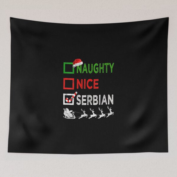 Item preview, Womens Naughty Nice Serbian Christmas Pajamas Funny Santa Hat Xmas V-Neck designed and sold by tgt6746.