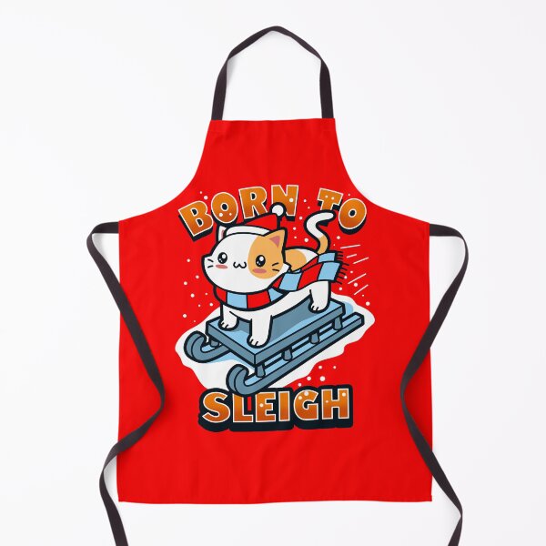 Item preview, Born to Sleigh Cute Original Art Cat Sleighing In The Snow WInter For Cat Lovers designed and sold by BoggsNicolasArt.