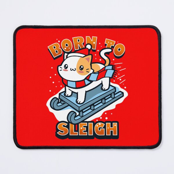 Item preview, Born to Sleigh Cute Original Art Cat Sleighing In The Snow WInter For Cat Lovers designed and sold by BoggsNicolasArt.