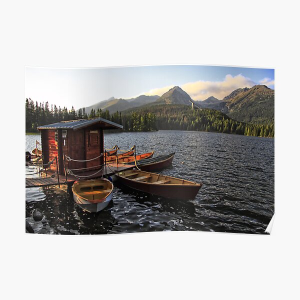 Boathouse at Strbske Pleso Poster