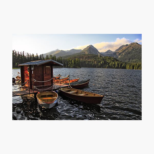 Boathouse at Strbske Pleso Photographic Print