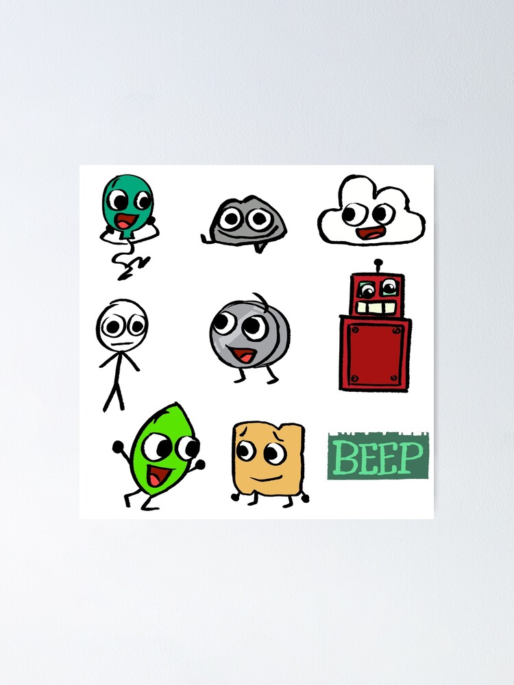 BFDI Inanimate Insanity All Characters (Rainbow) Poster for Sale by  MsBonnie