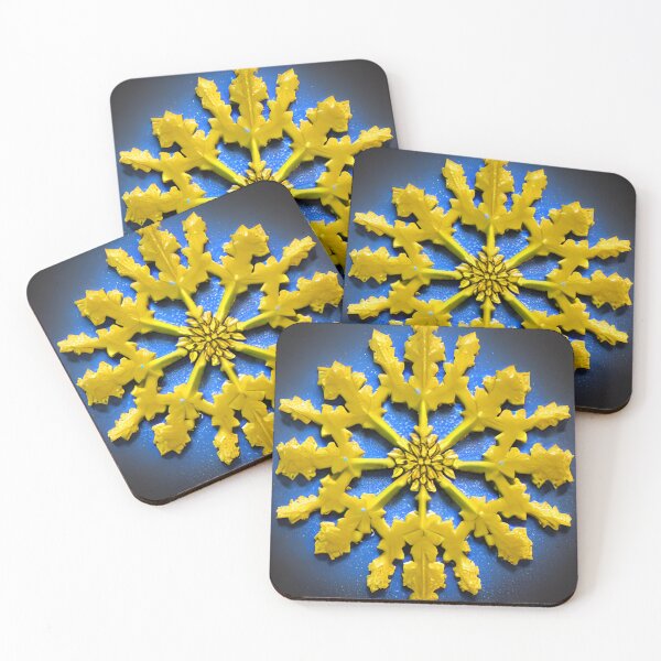 Aperçu de l'œuvre Flocon de neige or et bleu créée et vendue par NitaBond.