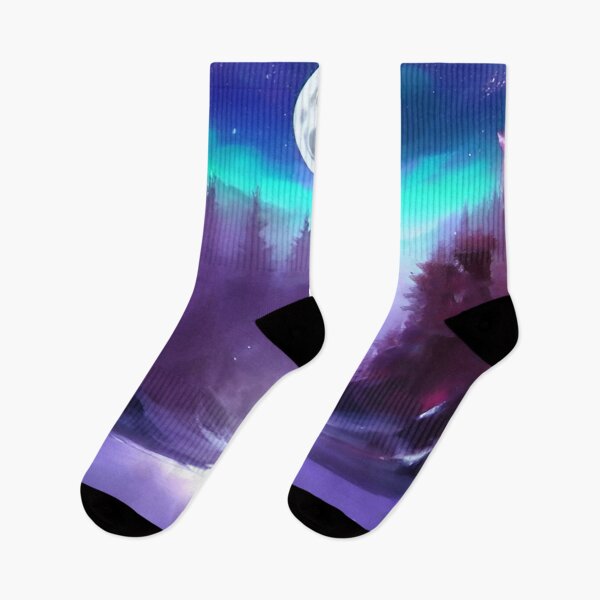 Item preview, Night Sky Landscape with Moonlight and Stars Purple  designed and sold by deniselynnimage.