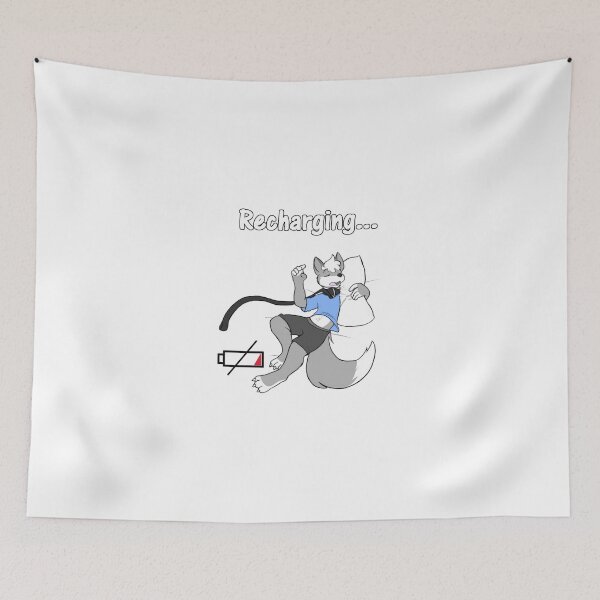 Item preview, Sleepy Furry Wolf Snoozing and Recharging designed and sold by Skylerthewolf.