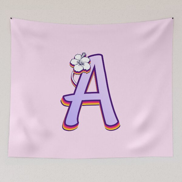 Item preview, Letter A Monogram - Hibiscus Flower designed and sold by cuteartdesign.
