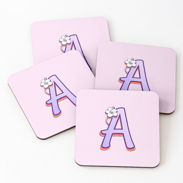 Item preview, Letter A Monogram - Hibiscus Flower designed and sold by cuteartdesign.