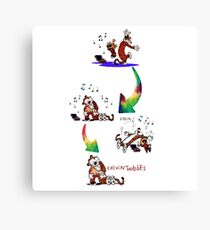 music dance hugs sleep calvin and hobbes Canvas Print