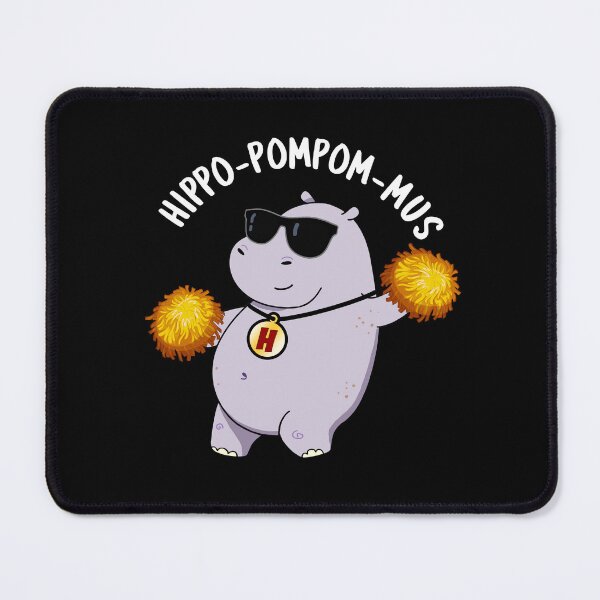 Item preview, Hippo-pompom-mus Funny Hippo Puns (Dark BG) designed and sold by punnybone.