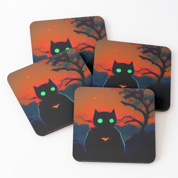 Item preview, Cute Spooky Halloween Cat With Red Moon designed and sold by Cannabliss Shop.