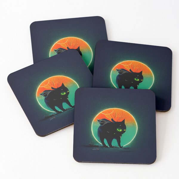 Item preview, Cute Spooky Halloween Cat With Multicolor Moon designed and sold by Cannabliss Shop.