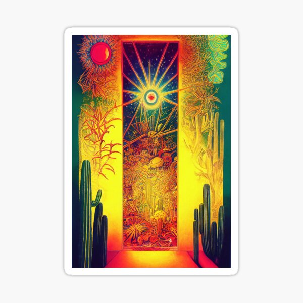 Sacred Psychedelic Cactus Sticker