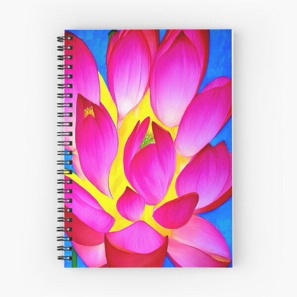 Item preview, Beautiful Pink Lotus flower with yellow heart and blue background for yoga and meditation  designed and sold by ittybittyowl.