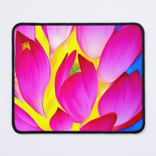 Item preview, Beautiful Pink Lotus flower with yellow heart and blue background for yoga and meditation designed and sold by ittybittyowl.