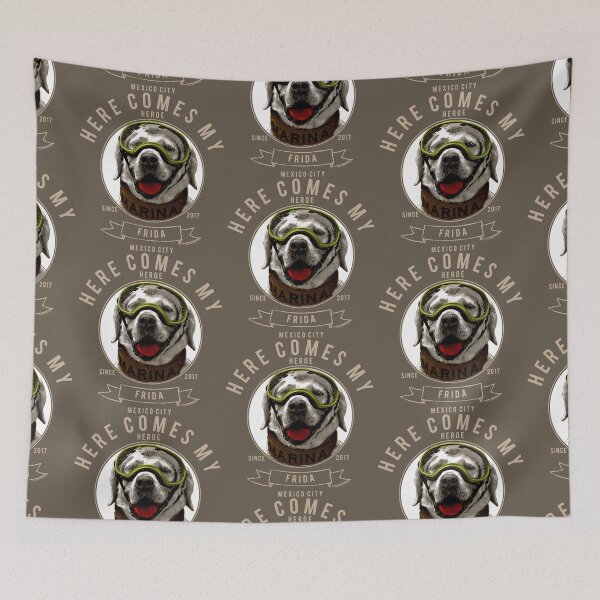 Item preview, Frida, el grabado de perros de rescate mexicano designed and sold by chilangopride.