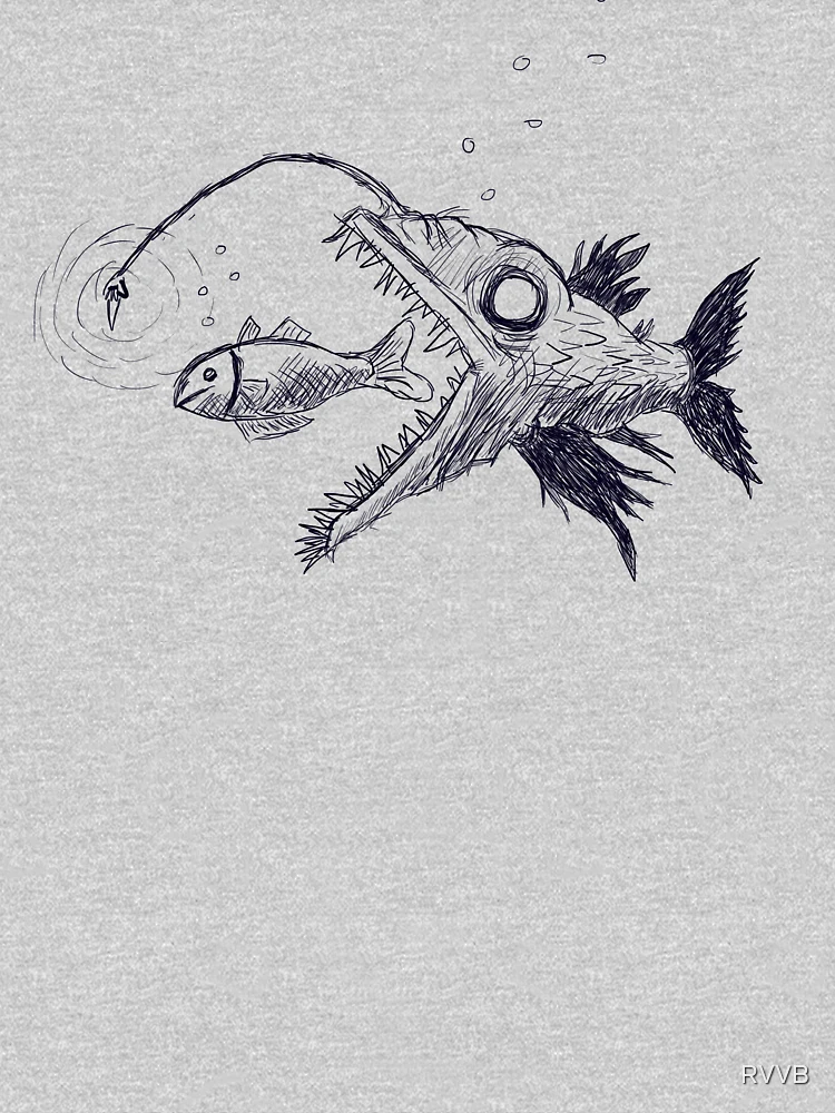 Thumbnail 4 of 4, V-Neck T-Shirt, Fish eats Fish. designed and sold by RVVB.