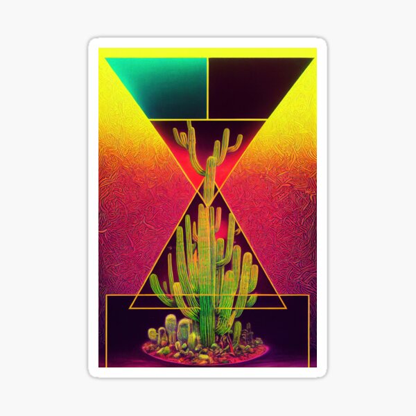 Sacred Psychedelic Cactus Sticker