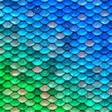 Artwork thumbnail, Green and Blue Sparkle Faux Glitter Mermaid Scales by UtArt