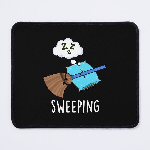 Item preview, Sweeping Sleeping Funny Broom Puns (Dark BG) designed and sold by punnybone.